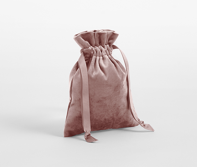 VELVET GIFTBAG WITH RIBBON DRAWSTRING